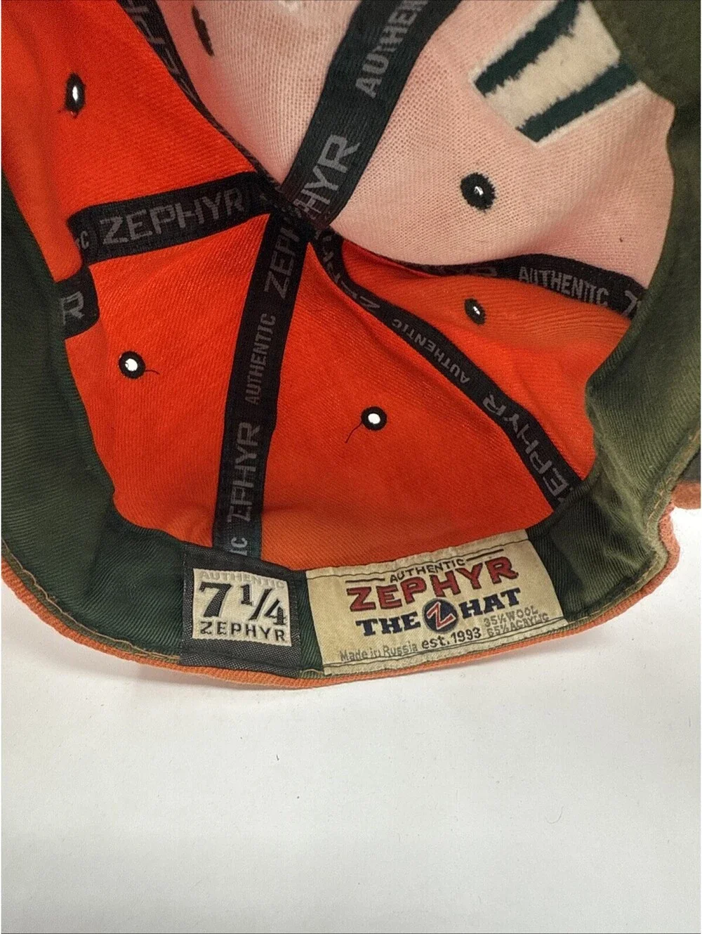 Miami Hurricanes hat adjustable cap Zephyr Size 7 1/4